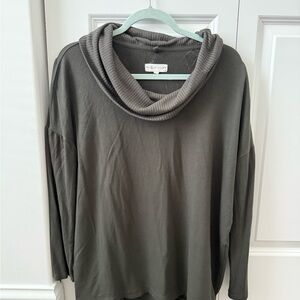 Lou & Grey Dark Gray Cowl Neck Sweater